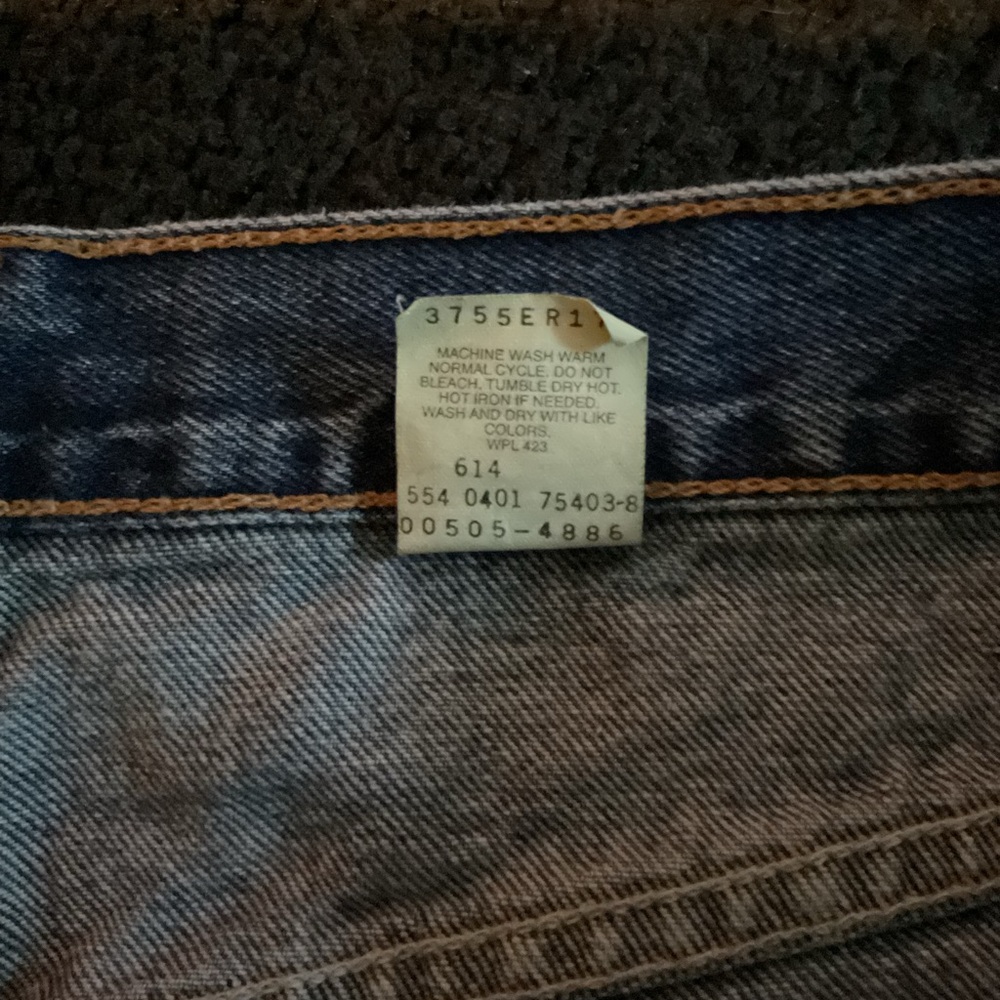 Vintage Sz 36 x 30 Men’s Levis 505 Regular Fit Jeans Medium Blue Y2K 90s - Picture 4 of 8